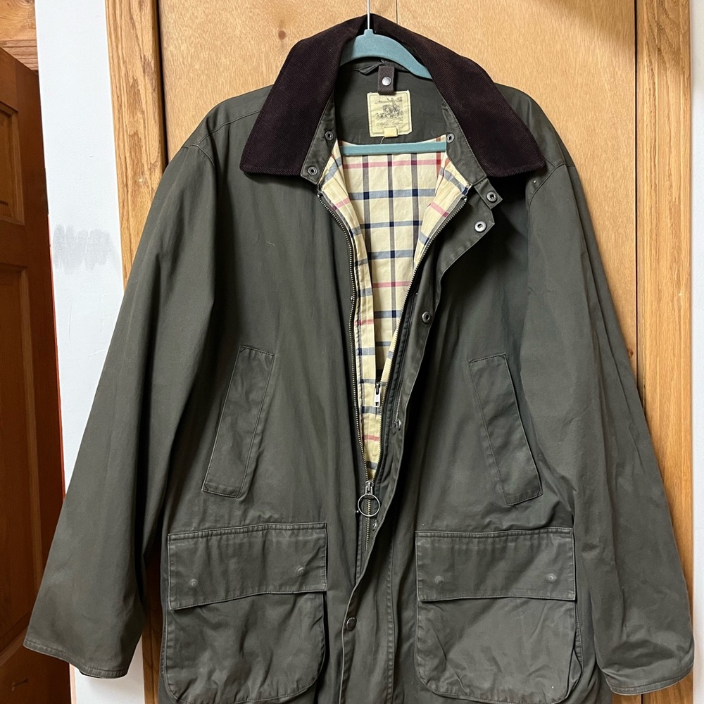 Brooks Brothers Dark Green Field Jacket with Plaid Lining